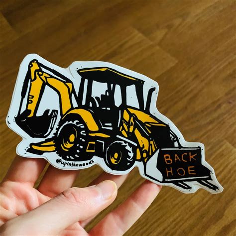 Heavy Machinery Vinyl Stickers Excavator Backhoe Road - Etsy