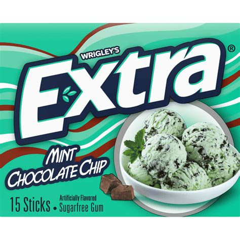 Extra Dessert Delights Mint Chocolate Chip Sugarfree Gum, single pack ...