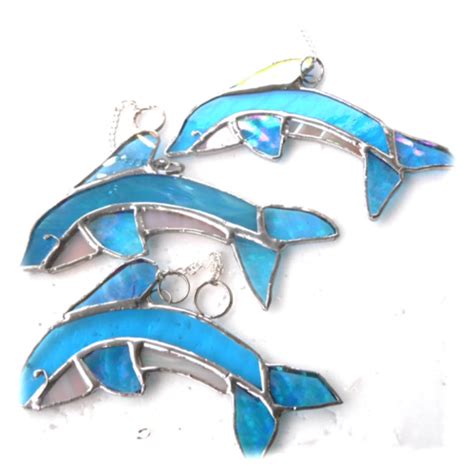 Dolphin Suncatcher Stained Glass Handmade Folksy