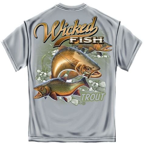 Trout Fishing T Shirt Grey Fishing T Shirts Fishing Tee Shirts