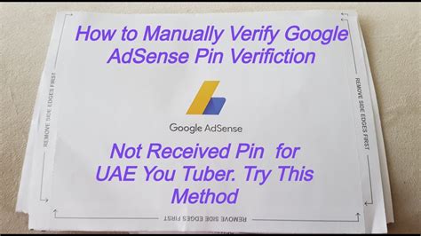 How To Verify Manually Google AdSense Pin Verification Google AdSense