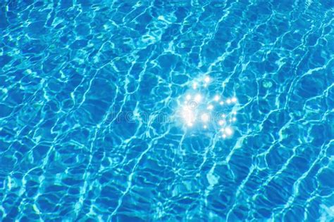 Blue Ripple Water Background Swimming Pool Water Sun Reflection Stock