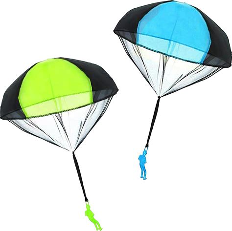 Parachute Toy 2pcs Tangle Free Mini Throw Throwing Parachutes Set