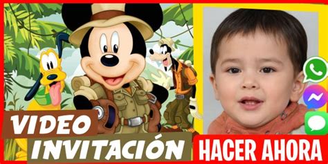 Invitaci N Digital Fiesta Sorpresa Mickey Safari Gratis Whatsapp