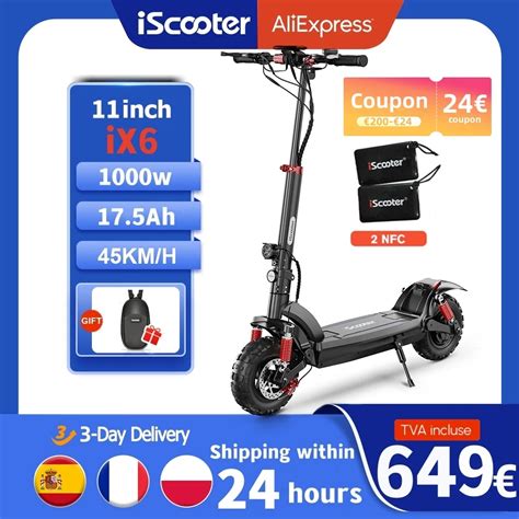 Iscooter Ix Inch Electric Scooter W Ah Km H Off Road