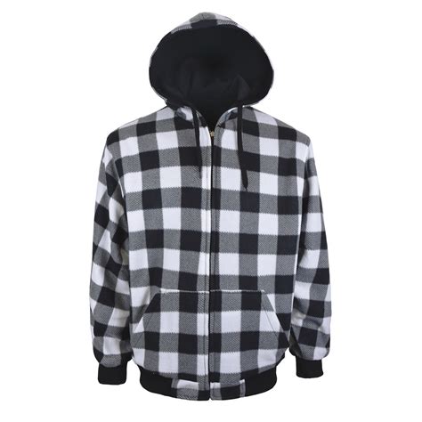 Black And White Checkered Fleece Reversible Jacket Collections Etc