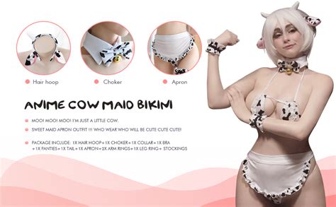 Yomorio Womens Sexy Anime Cow Bikini Lingerie Lolita Japanese Cosplay