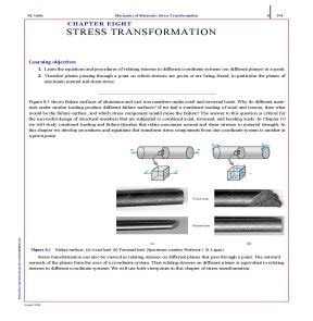 Lecture Mechanics Of Materials Chapter Eight Stress Transformation