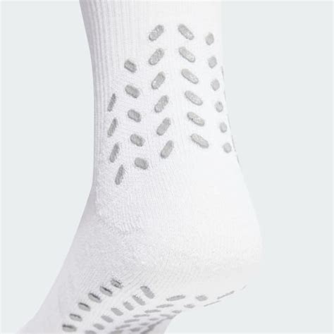 Adidas Football Grip Printed Cushioned Crew Performance Socks White