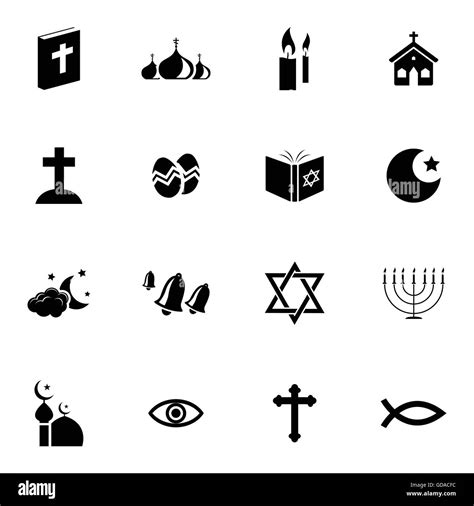 Vector Black Religion Icons Set Stock Vector Image And Art Alamy