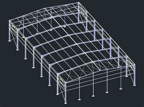 Nave Industrial En Autocad Descargar Cad Kb Bibliocad