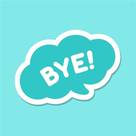 Good Bye Speech Bubble Icon Cute Black Text Lettering Vector