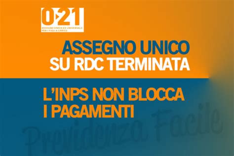 Assegno Unico Su Rdc Reddito Di Cittadinanza Terminata L Inps Non