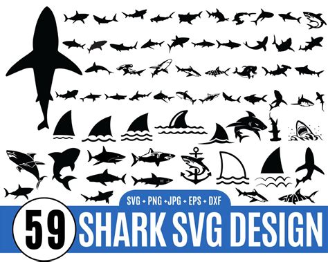 59 Shark Svg Bundle Birthday Shark Svg Hammerhead Shark Svg Great