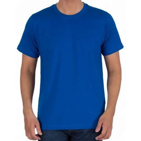 Cotton Blue High Quality Plain Round Neck T Shirt At Rs 130 In Tiruppur