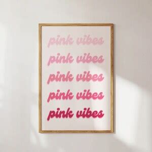 Set Of 3 Hot Pink Posters 3 Piece Wall Art Retro Y2k Minimal Preppy Aesthetic Room Decor