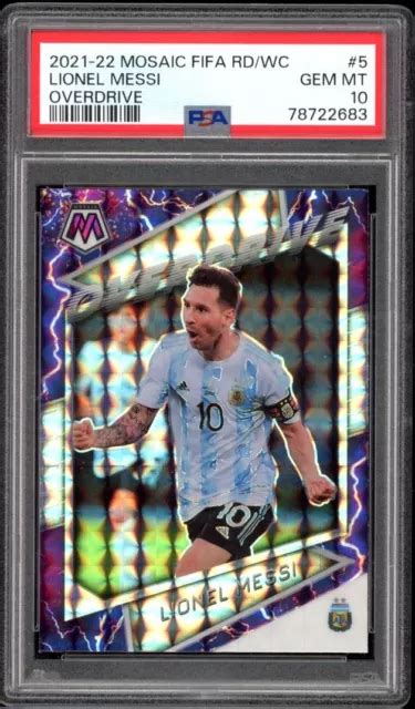 Lionel Messi 202122 Panini Mosaic Road To Qatar World Cup Sp 5 Psa 10