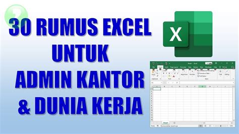 30 Rumus Excel Yang Sering Digunakan Di Dunia Kerja Youtube