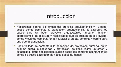 Origen Del Proyecto Arquitect Nico Y Urbano Ppt