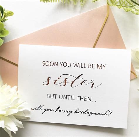 Soon You Will Be My Sister Bridesmaid Card Bridesmaid Proposal Cards Be