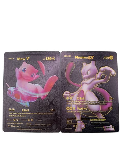 Mavin | mew v mewtwo ex black foil Fan Art