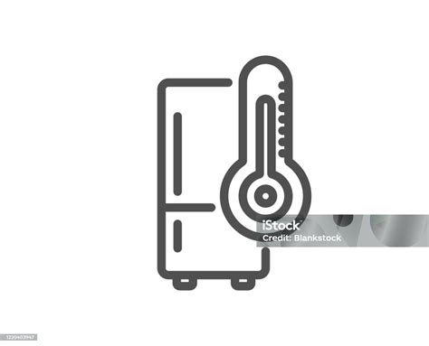 Single Chamber Refrigerator Line Icon Fridge Sign Vector Stock Illustration Download Image Now