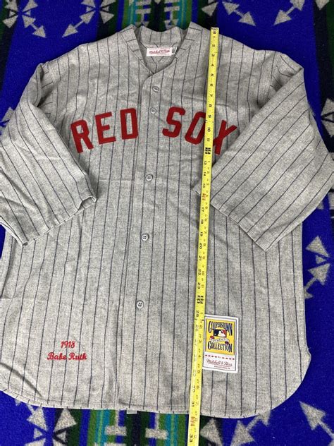 Babe Ruth Boston Red Sox 1918 Mitchell Ness Wool Baseball Jersey XL