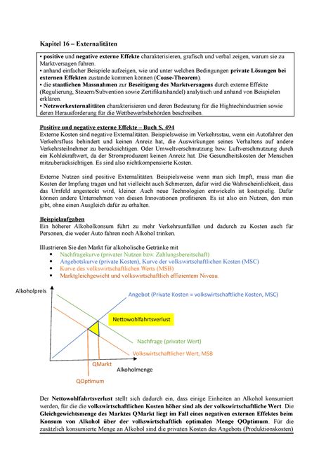 VWL allgemeine ZF Kapitel 16 Externalitäten positive und negative