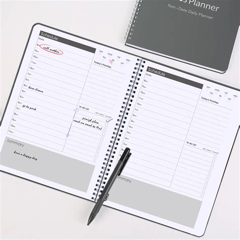 Daily Hourly Appointment Planner Non Dated With To Do List Summary