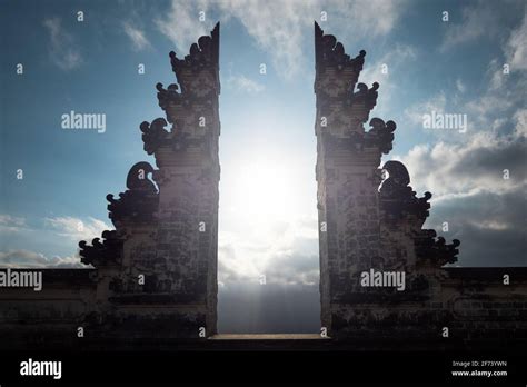 Pura Lempuyang Temple Aka Gates Of Heaven At Sunrise In Bali Indonesia