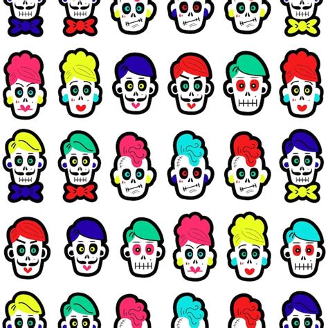 Premium Vector Seamless Pattern With Mexican Sugar Skulls