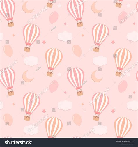 Pastel Seamless Pattern Hot Air Balloons Stock Vector Royalty Free Shutterstock
