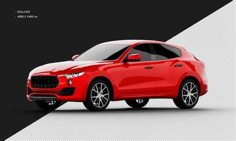 Isolado Realista Vermelho Brilhante Moderna Cidade Sport Suv Carro Da