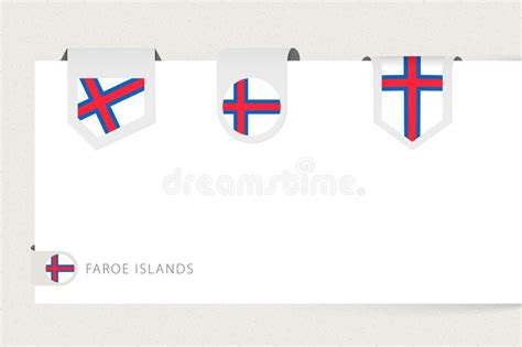 Label Flag Collection Of Faroe Islands In Different Shape Ribbon Flag