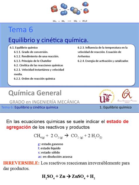 Equilibrio Químico Y Cinética De Reacciones Pdf Cinética Química