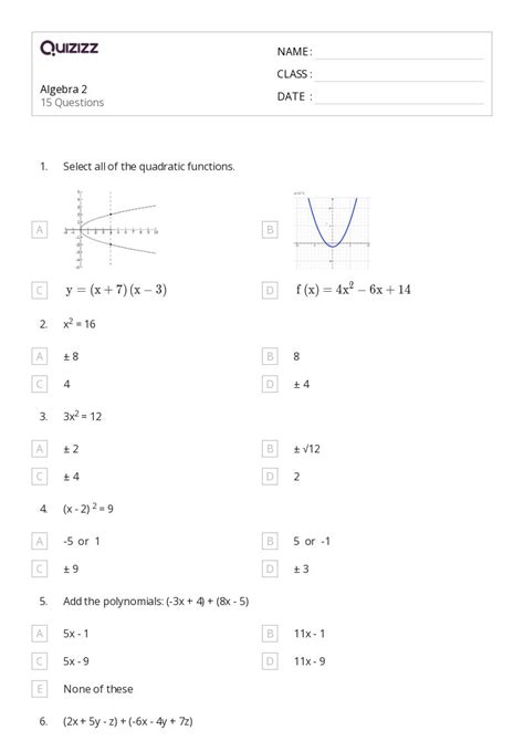 Honors Algebra Worksheets Section Do Homework On Worksheets