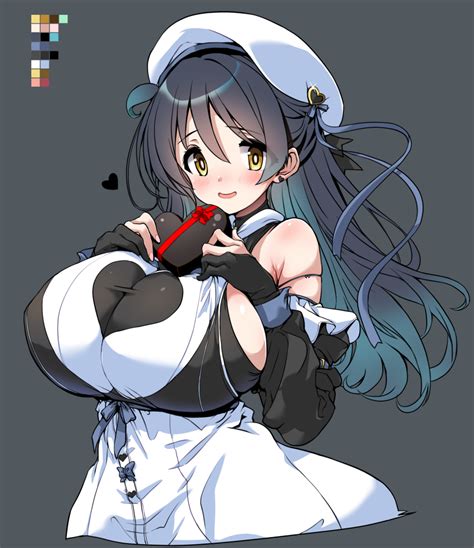 Safebooru 1girl Beret Black Dress Black Gloves Black Hair Breasts