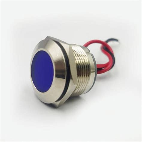 mm  blue flat metal indicator panel mount led lamp roboticsdna