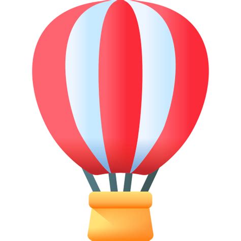 Hot Air Balloon 3D Color Icon