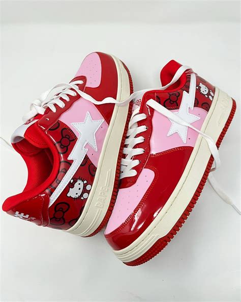 ʚ kimi ɞ on Twitter Hello kitty shoes Swag shoes Bapesta shoes