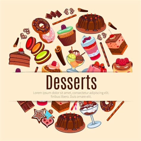 Premium Vector Desserts Vector Poster For Pastry Or Patisserie