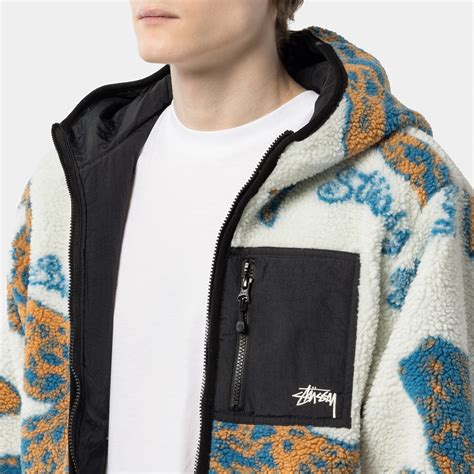 Толстовка Stussy Floral Sherpa Hood Jacket SS22 Мужские одежда из