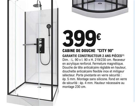 Promo Cabine De Douche City 90 Chez E Leclerc Brico ICatalogue Fr