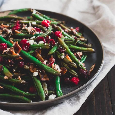 Green Beans With Cranberries Bacon And Goat Cheese