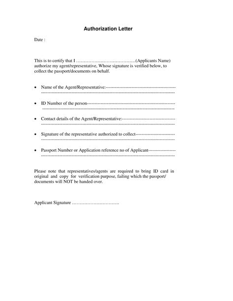 Free Printable Authorization Letter Templates Word Pdf Claim