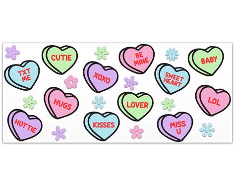 Conversation Hearts Svg Libbey Glass Wrap Svg Funny - Etsy