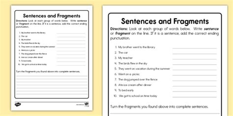 Fragment Run On Or Sentence K Learning Worksheets Library