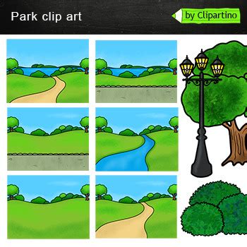 Park clip art/ +Park background clipart/ mini Bundle by Clipartino