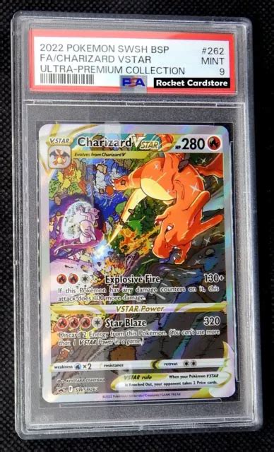 POKEMON CHARIZARD VSTAR Full Art Holo Glurak EN Promo SWSH 262 PSA 9