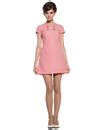 MARMALADE Retro 60s Mod Floral Lattice Button Fitted Dress Pink